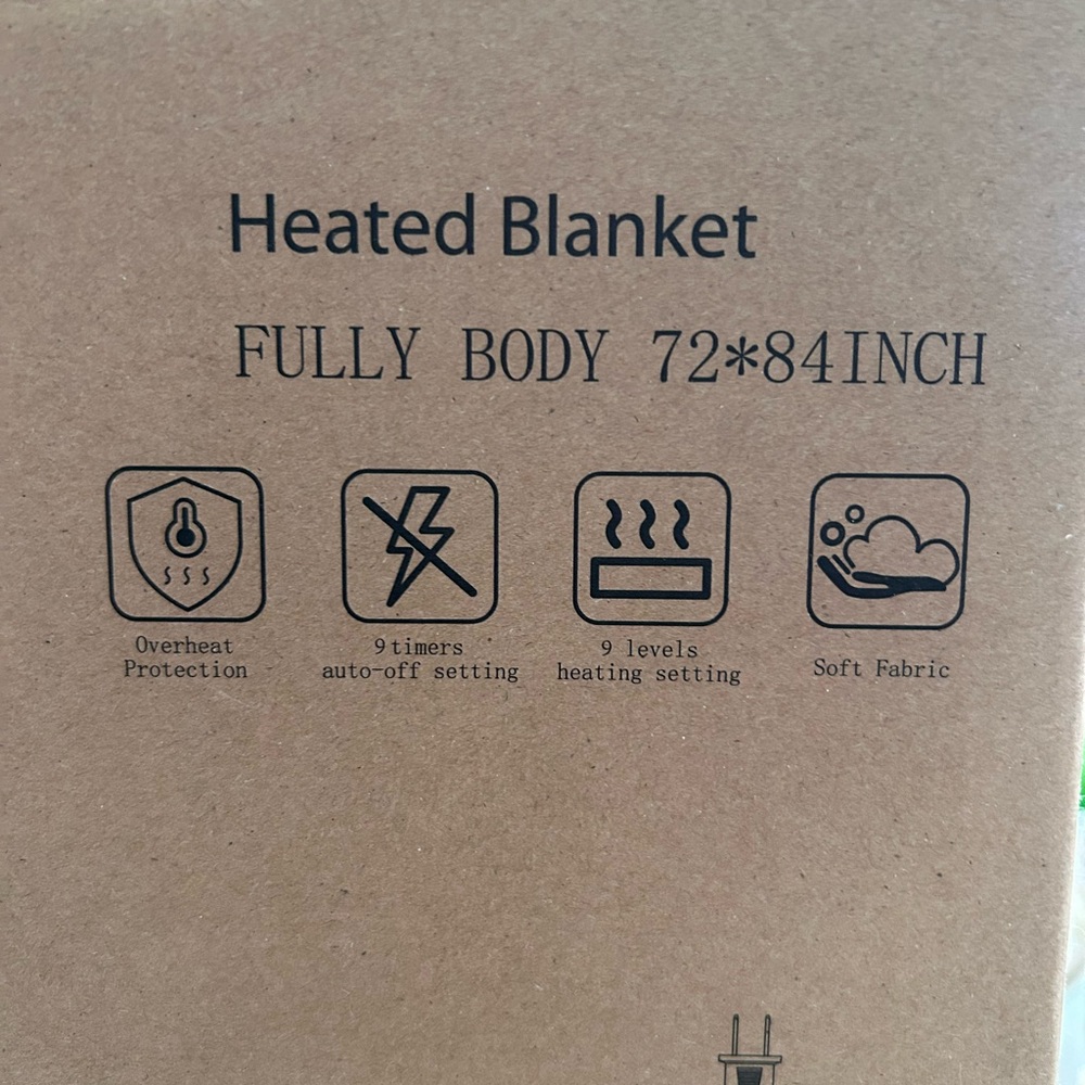 Heated Blanket Full Body 72x84 Inch - Brown Kraft Packaging